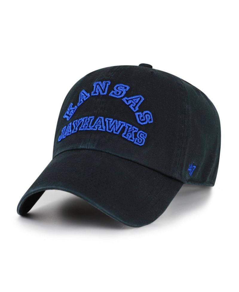 Men's '47 Black Kansas Jayhawks Vault Clean Up Adjustable Hat