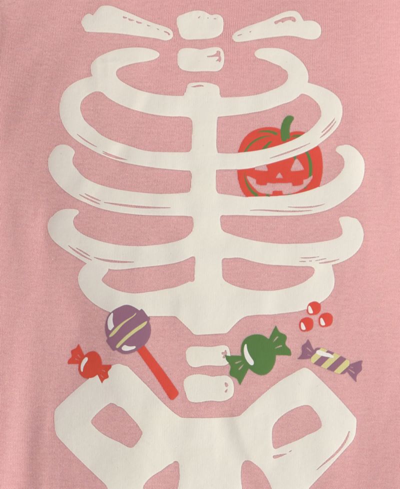 Baby Girls' Halloween Skeleton Cotton Snug-Fit Pajama, 2-Piece Set