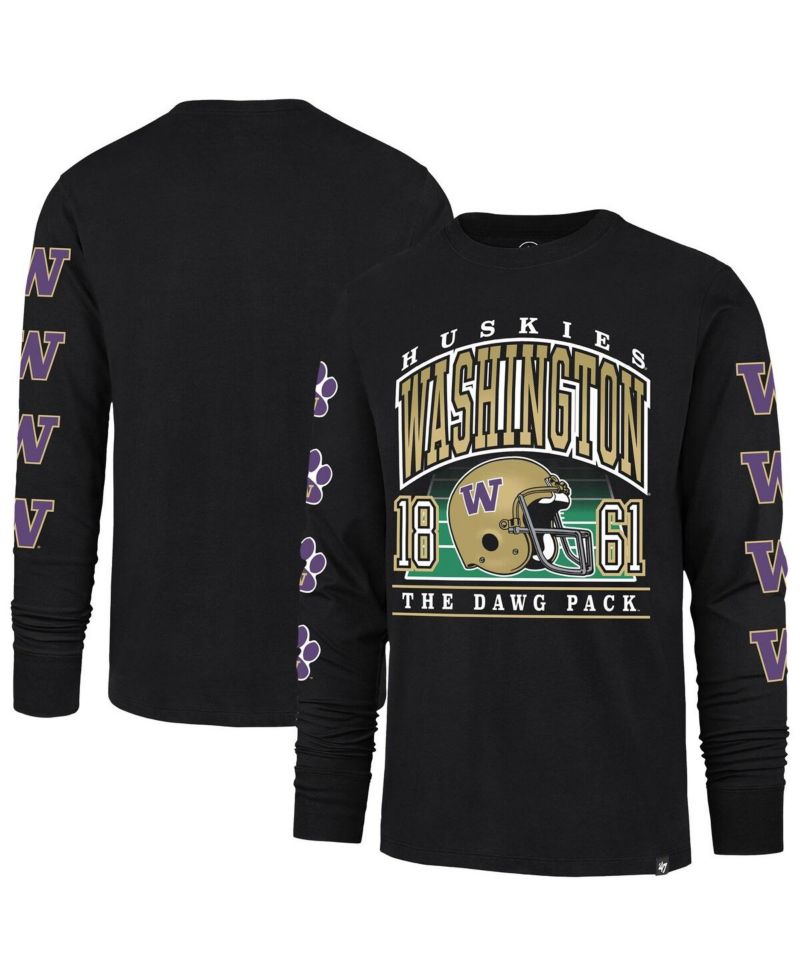 Men's Black Washington Huskies Go Big Long Sleeve T-Shirt