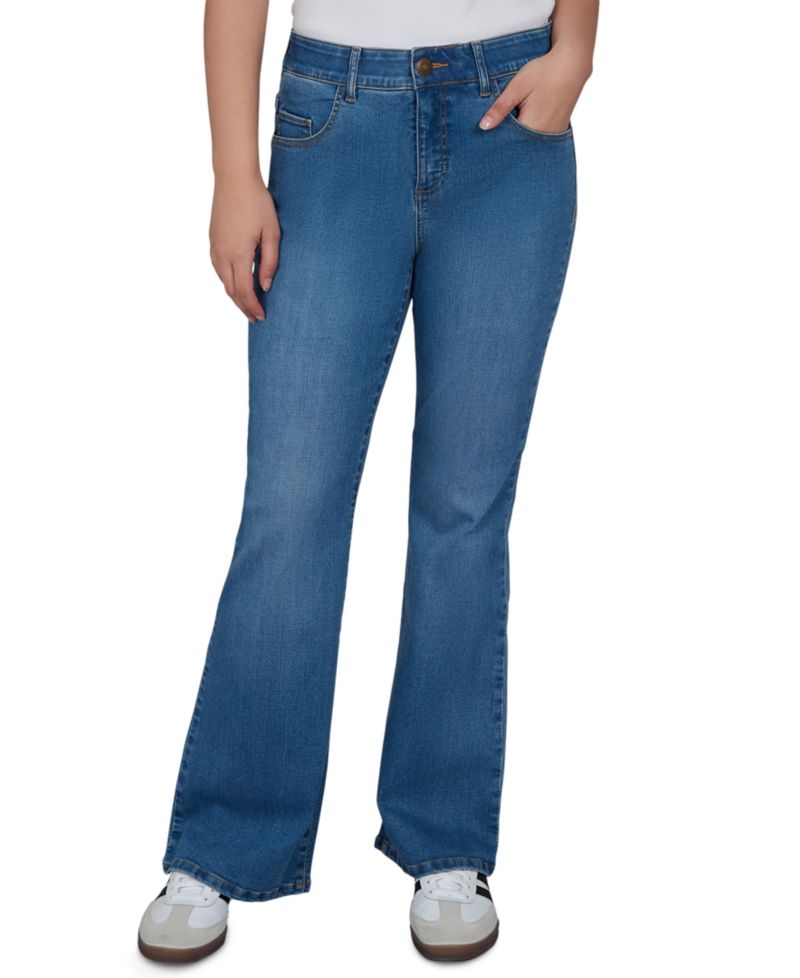 Petite Flare Mid-Rise Cotton-Blend Denim Jeans