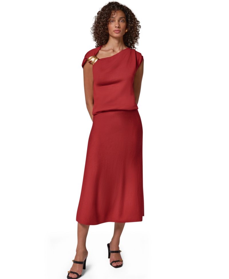 Women's A-Line Midi Pull-On Skirt