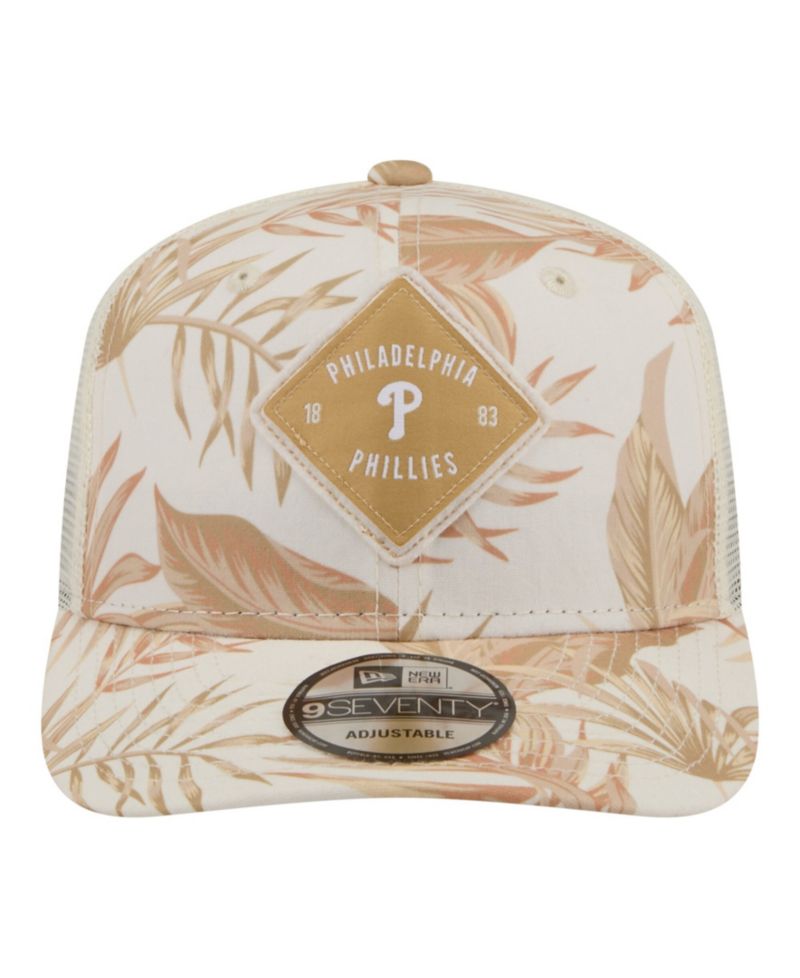 Men's Tan Philadelphia Phillies Tonal Palm COOLERA 9SEVENTY Adjustable Trucker Hat