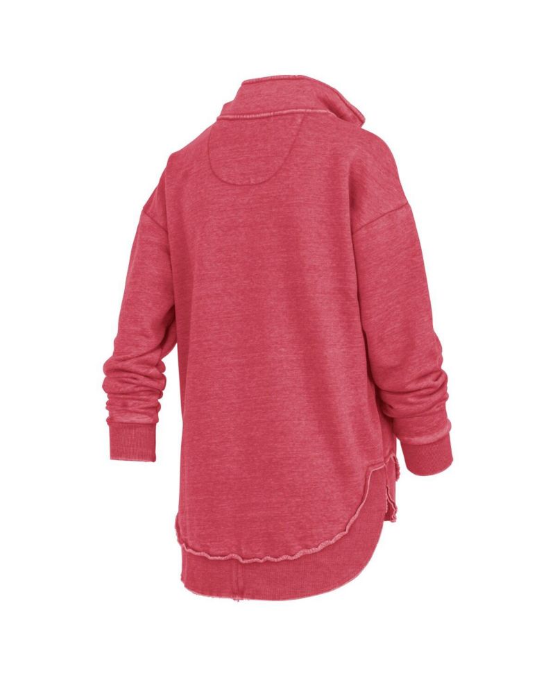 Women's Red Georgia Bulldogs Northfork Sojourn Poncho Quarter-Zip Sweatshirt