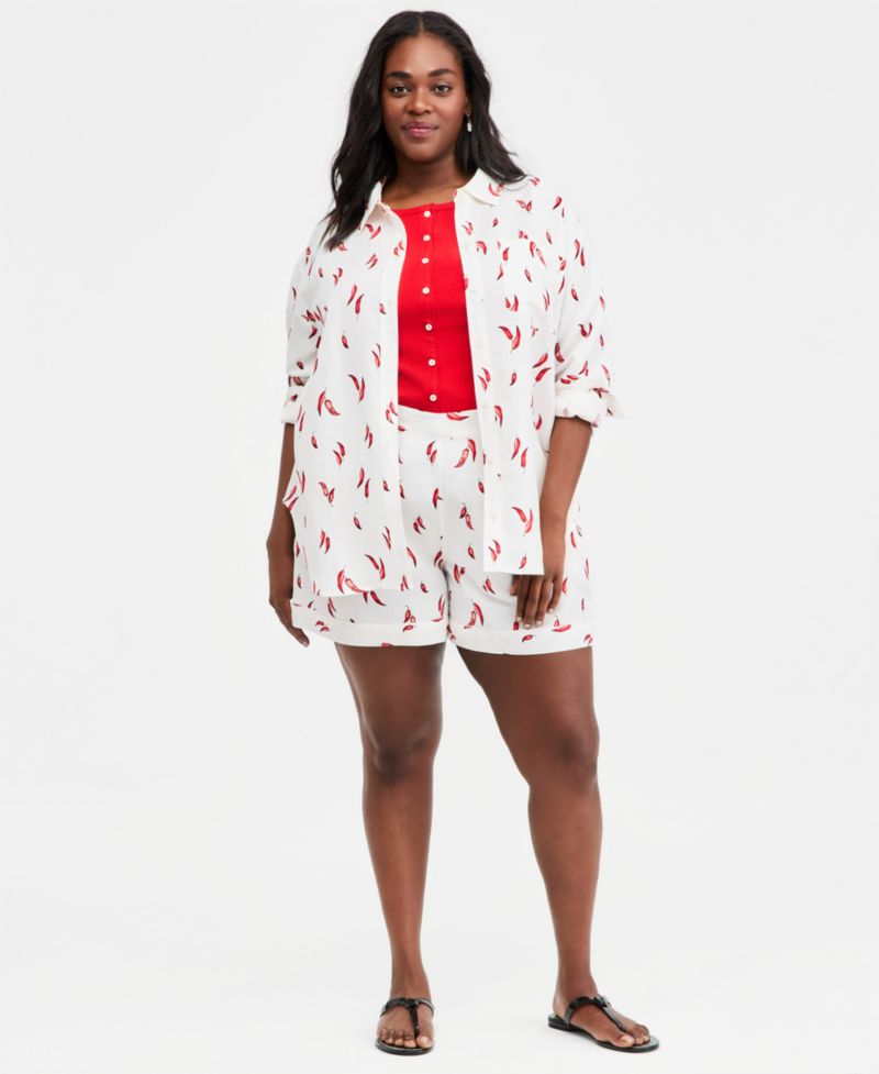 Trendy Plus Size Set Pepper Toss Shirt