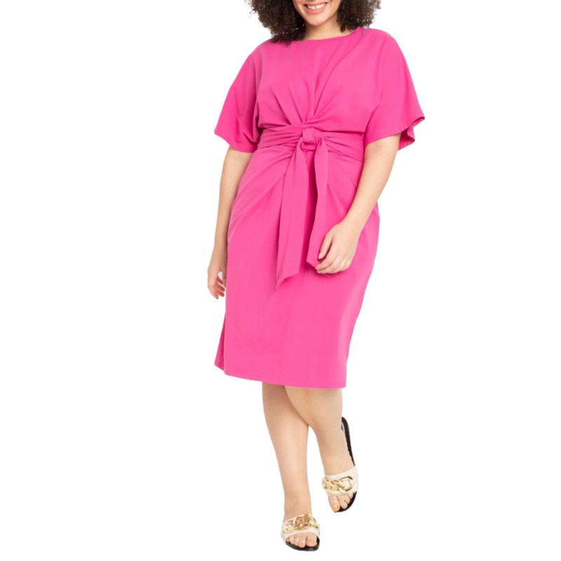 Women's Cross Front Flutter Sleeve Dress
