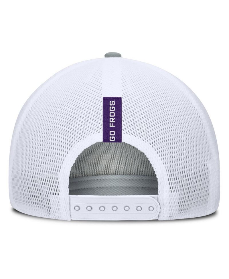 Men's Heather Gray/Purple TCU Horned Frogs Profile Trucker Adjustable Hat