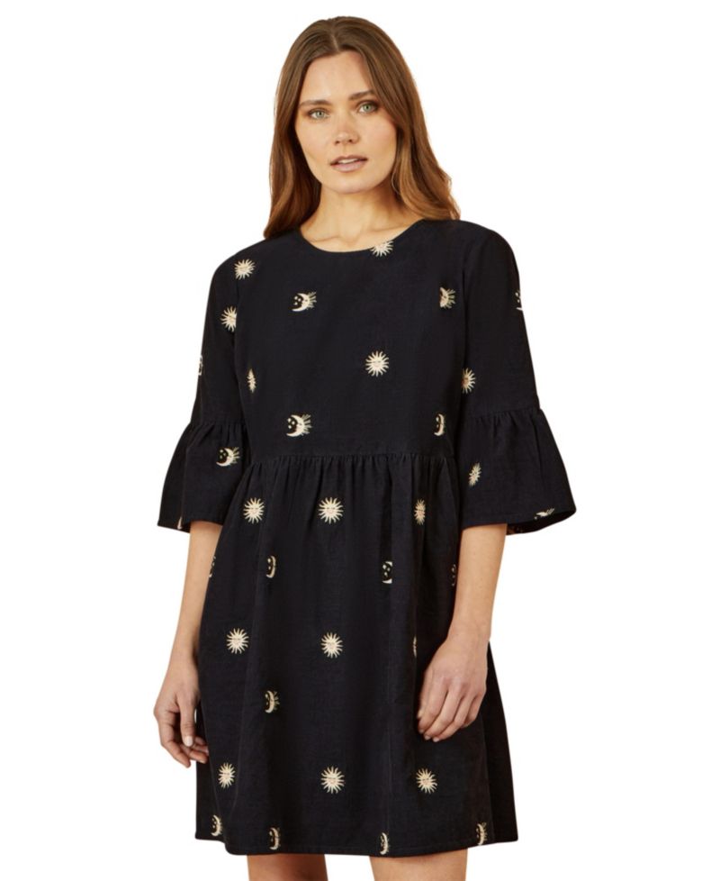 Women's Cosmic Embroidered Cord Mini Dress