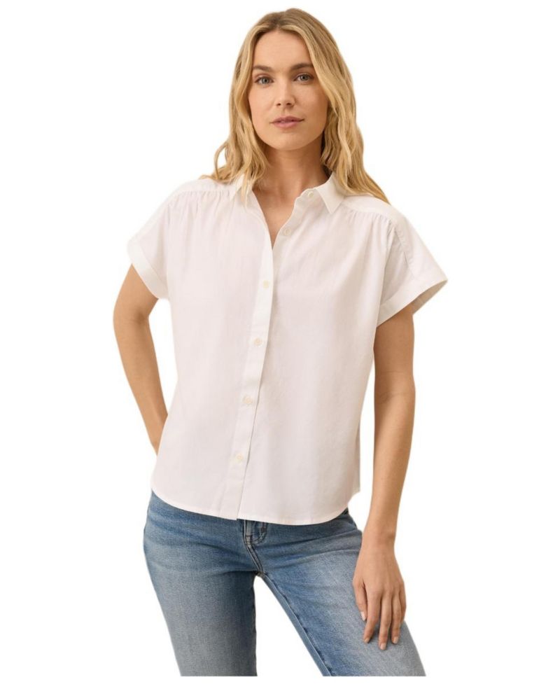Women's All Day Poplin Shirred Shirt