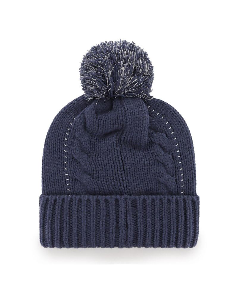 Women's Navy Tennessee Titans Bauble Cuffed Knit Hat with Pom
