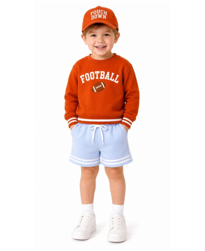 Boys' and Girls' 2T-5T Football Long-Sleeve Crewneck Sweatshirt