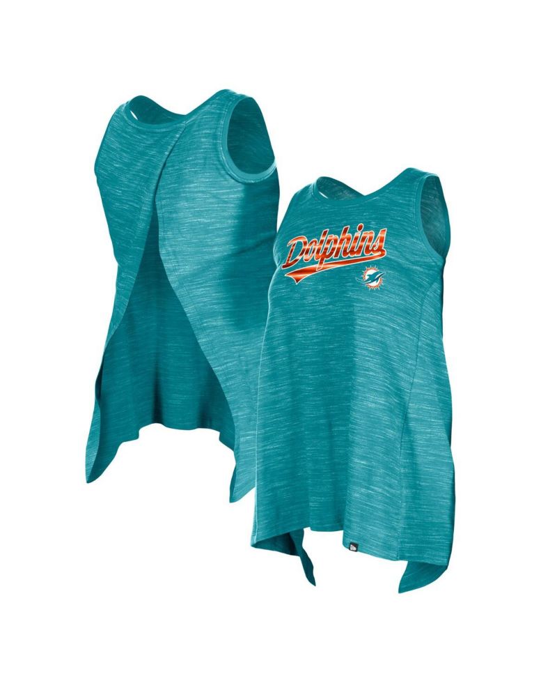 Women's Aqua Miami Dolphins Space Dye Active Tank Top