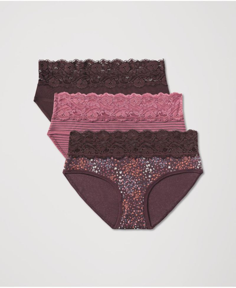 Women's Lace Waist Brief 3-Pack Made with Organic Cotton