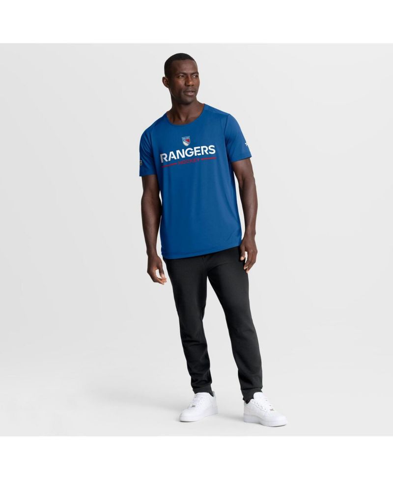 Men's Blue New York Rangers Authentic Pro Rink Centennial Tech T-Shirt