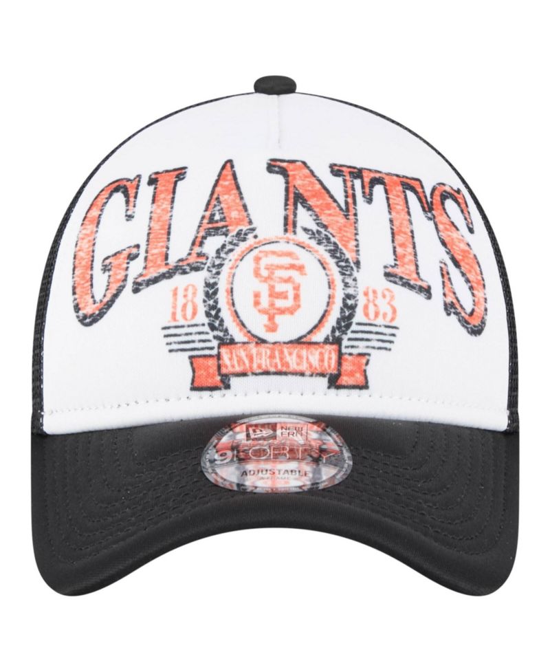 Men's Black San Francisco Giants Distressed 9FORTY A-Frame Adjustable Trucker Hat