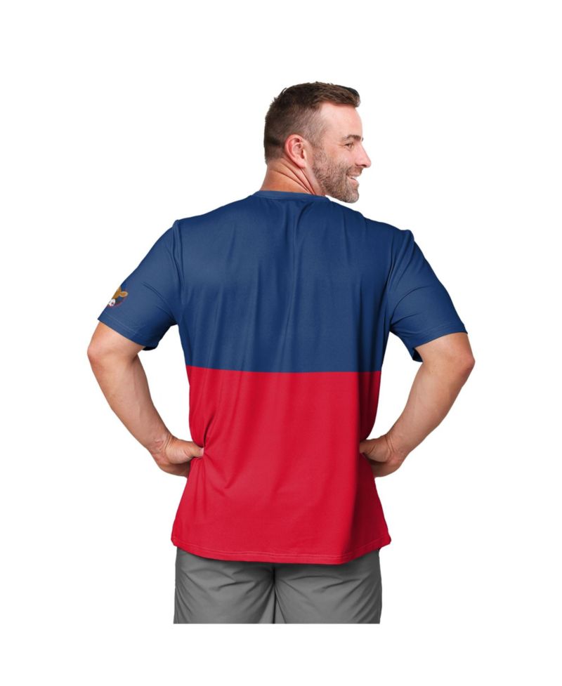 Men's Royal/Red Chicago Cubs Big Logo Mascot T-Shirt