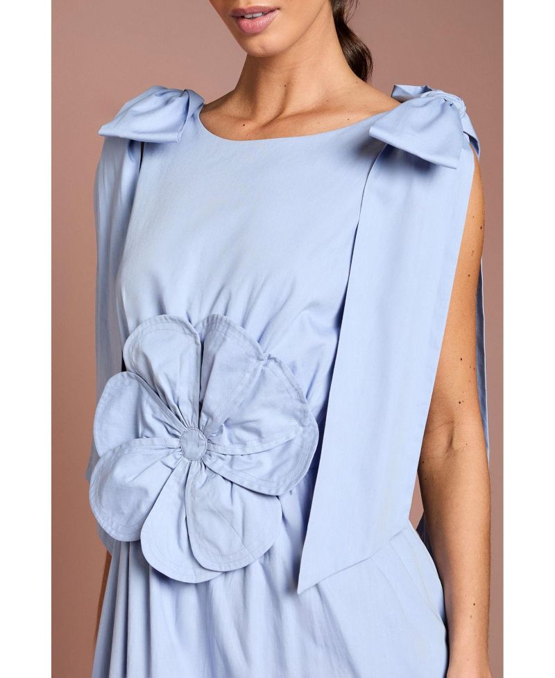 Women's Floral Corsage Fit Flare Dress