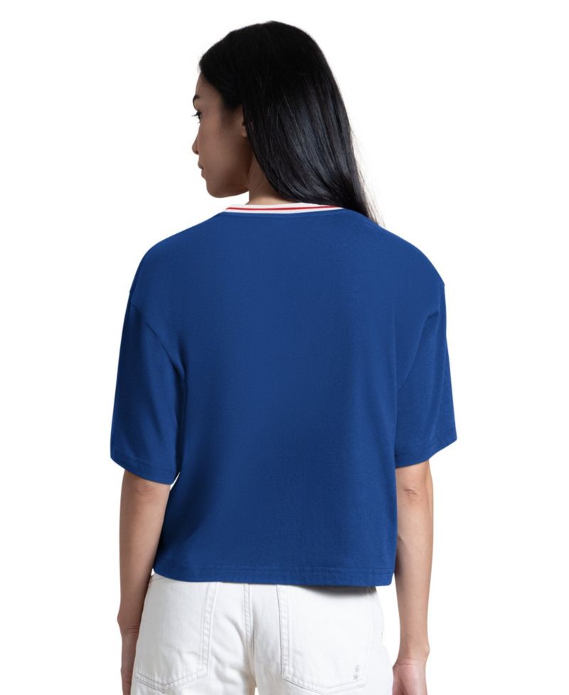 Women's Royal Chicago Cubs Ace Cropped T-Shirt