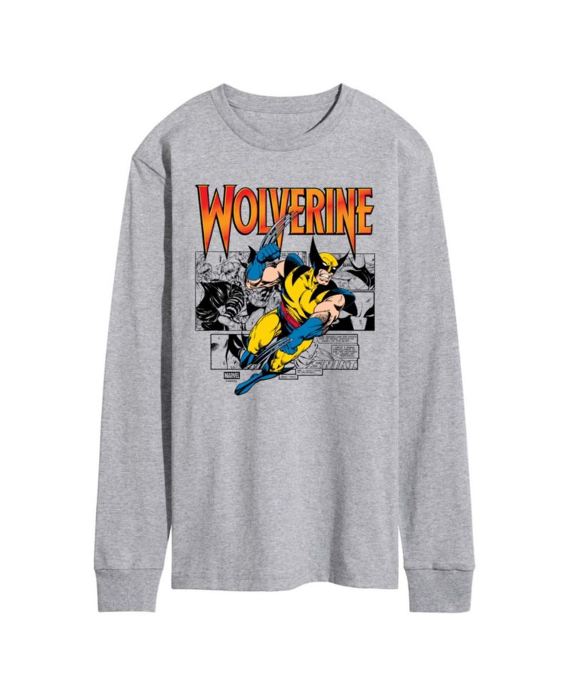 Men's Wolverine Comic Pop Long-Sleeve Graphic T-Shirt