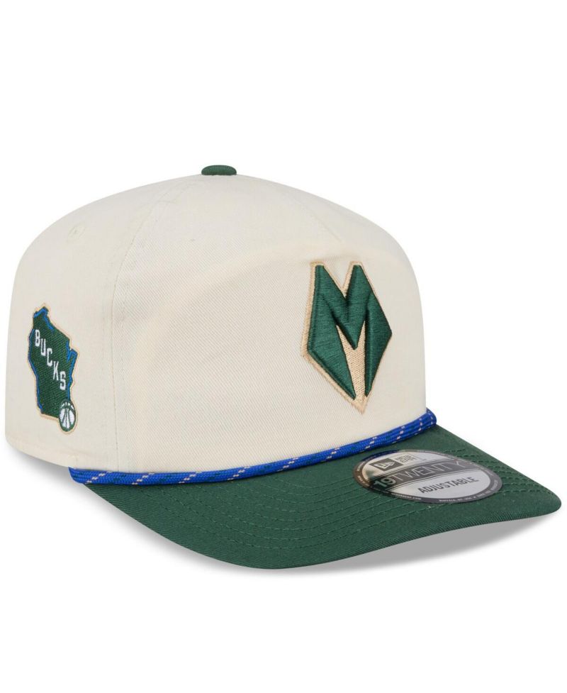 Men's Cream/Hunter Green Milwaukee Bucks 2025/26 City Edition 19TWENTY Adjustable Hat