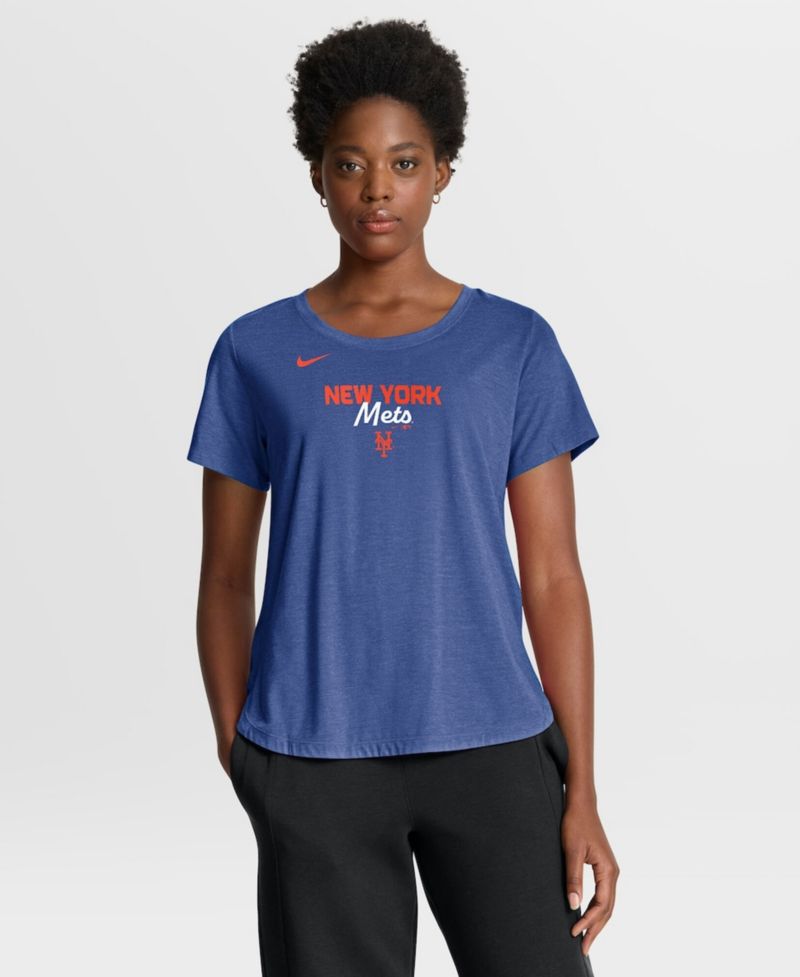 Women's Heather Royal New York Mets Arched Tri-Blend T-Shirt