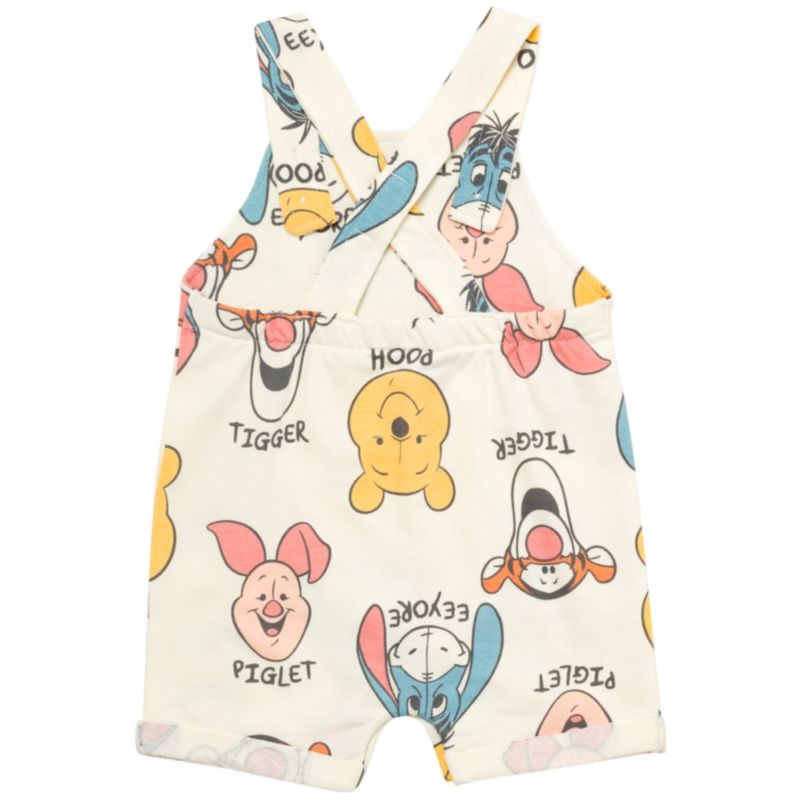 Baby Boys Tigger French Terry Short Overalls T-Shirt and Hat 3 Piece Outfit Set