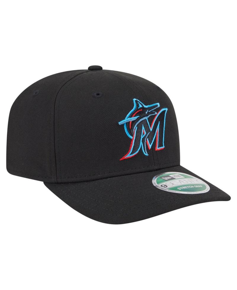 Men's Black Miami Marlins Player Replica 9SEVENTY Adjustable Hat