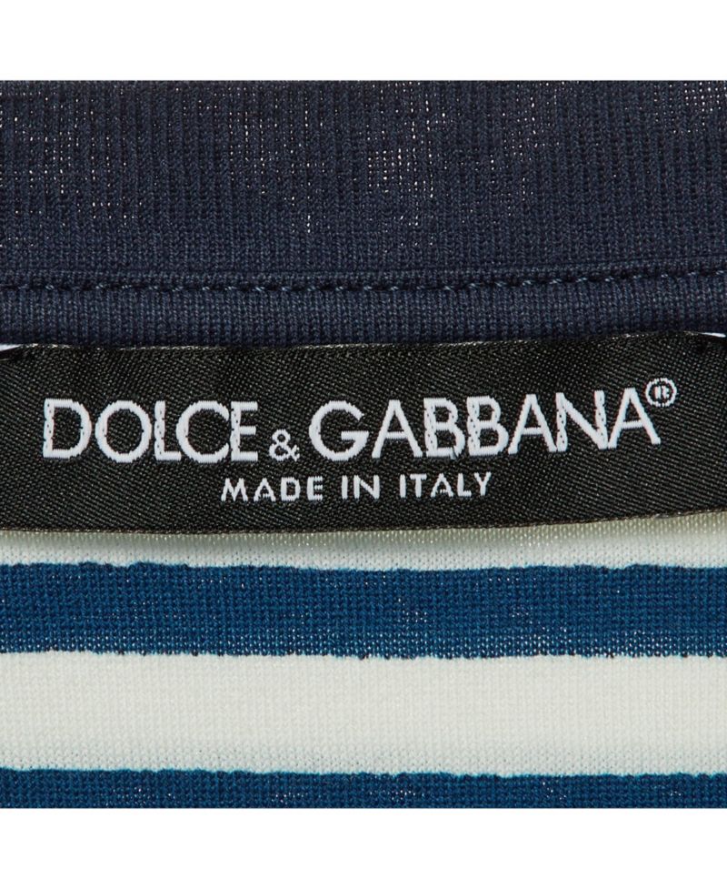 Women's Pre-Owned Dolce and Gabbana Majolica and Stripe Print Cotton T-Shirt