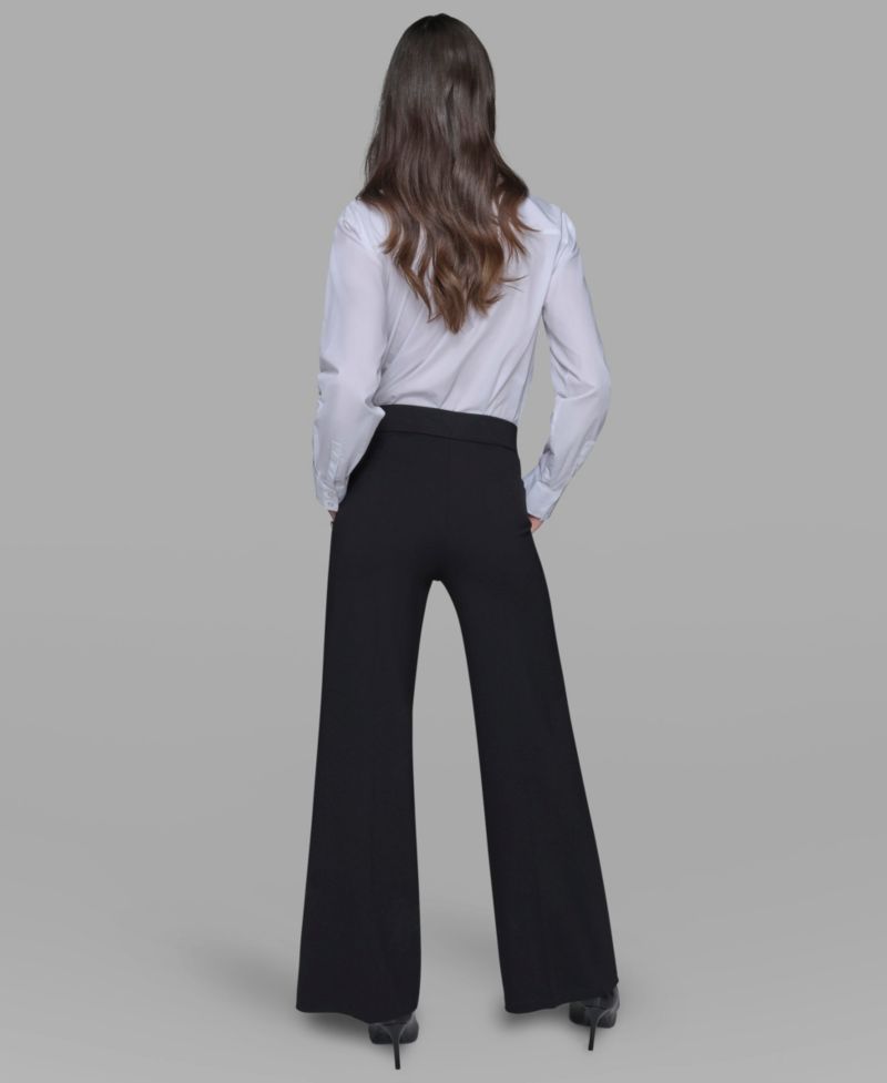 Women's Petite Silky Straight-Leg Pull-On Pants