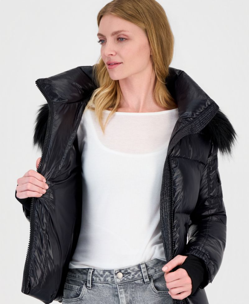 Women's Allie Faux-Fur-Trim Hooded Puffer Coat