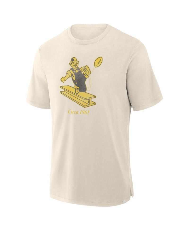 Men's Cream Pittsburgh Steelers Slub T-Shirt