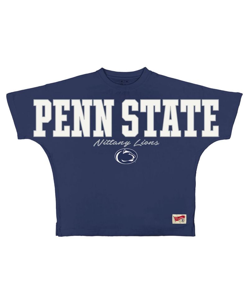 Women's Navy Penn State Nittany Lions Flannigan Oversized T-Shirt