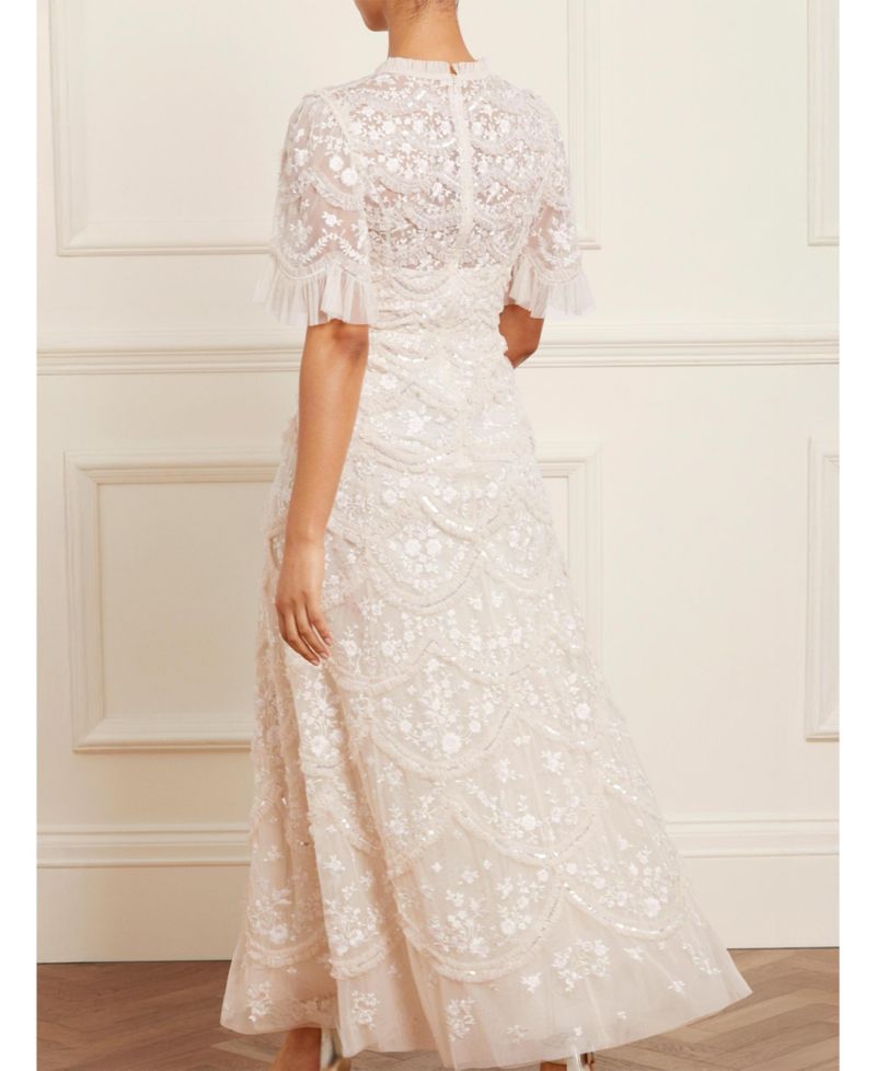 Women's Lily Bloom Floral-Print Tiered Sequin Dress