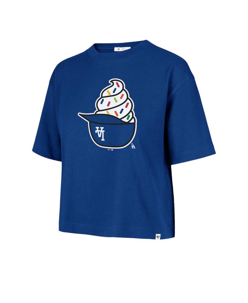 Women's Royal Los Angeles Dodgers Ice Cream Helmet T-Shirt
