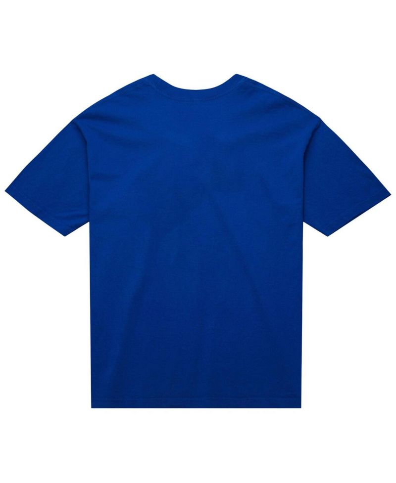 Men's and Women's Blue New York Knicks Hardwood Classics MVP Logo T-Shirt