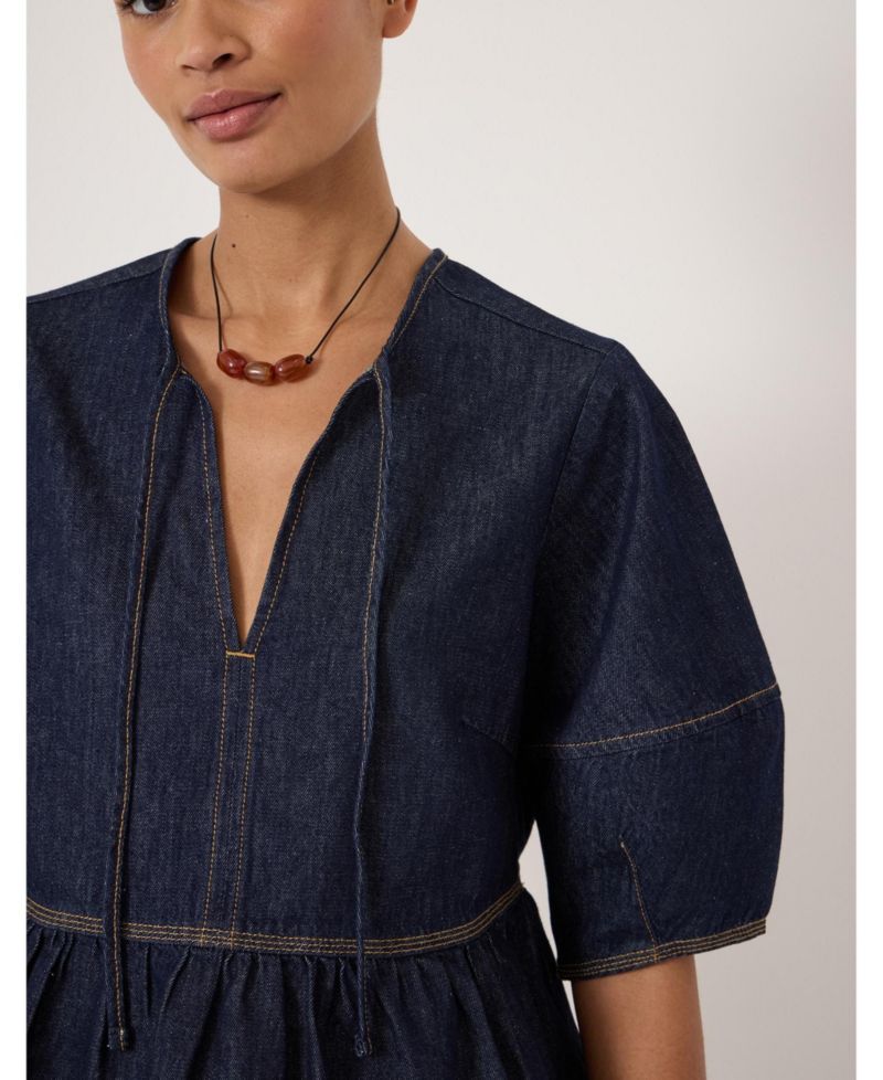 Women's Betty Barrel Sleeve Denim Top