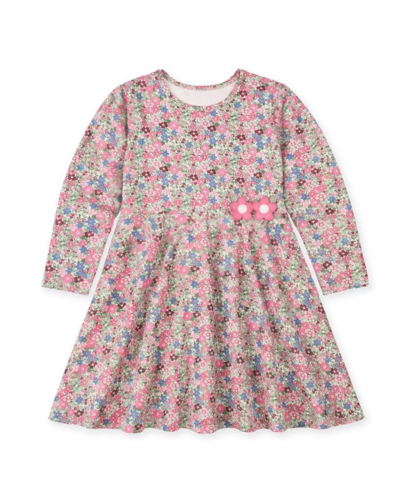 Girls (7-8) Floral Knit Dress with Flowers