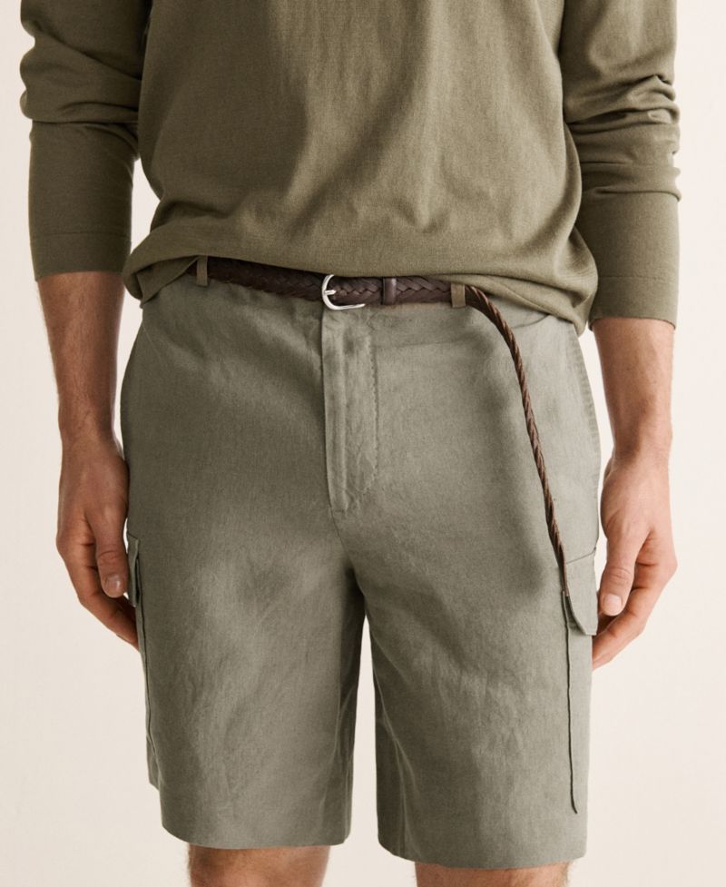 Men's Cargo Linen 9.06" Bermuda Shorts