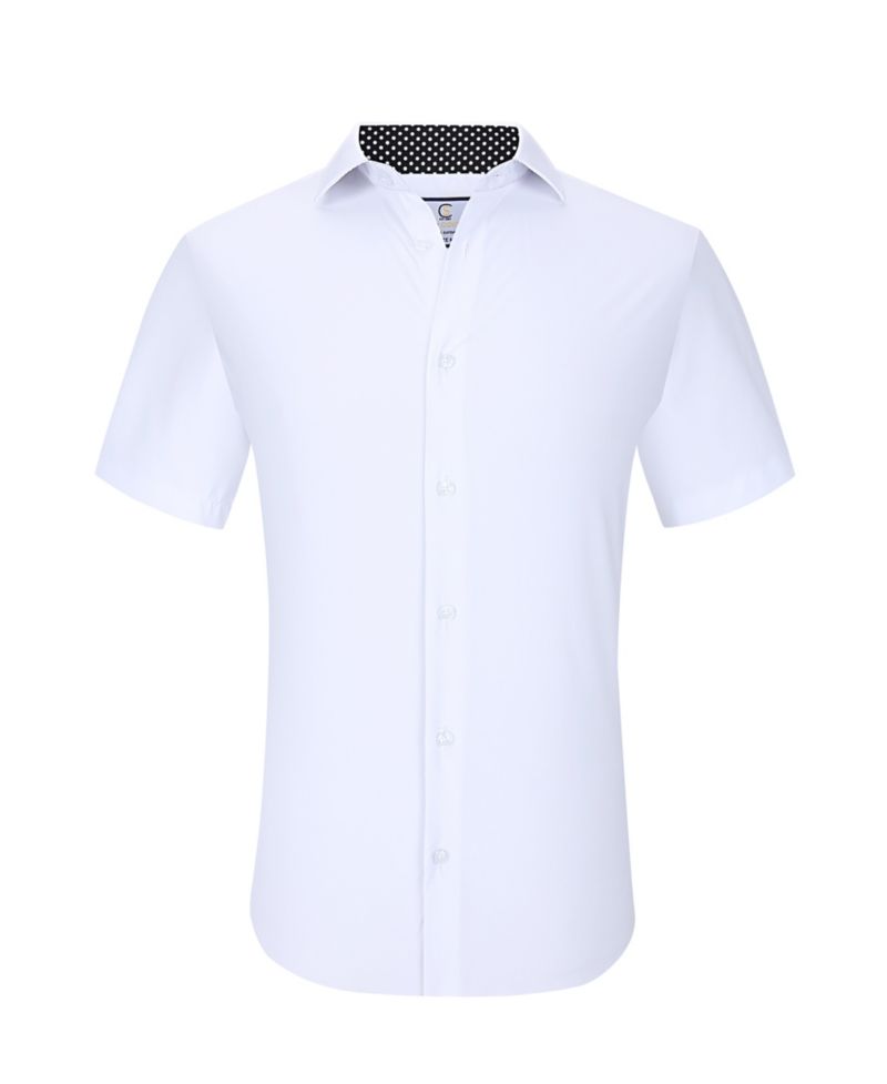 Men's Slim Fit Performance Short Sleeves Solid Button Down Shirt