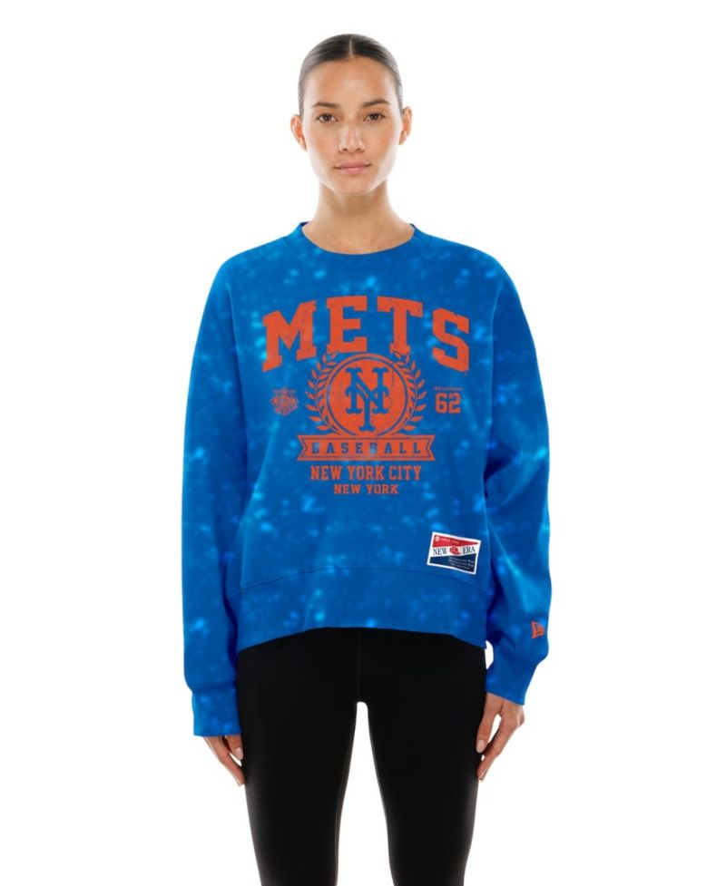 Women's Royal New York Mets Throwback Oversized Boxy Sweatshirt