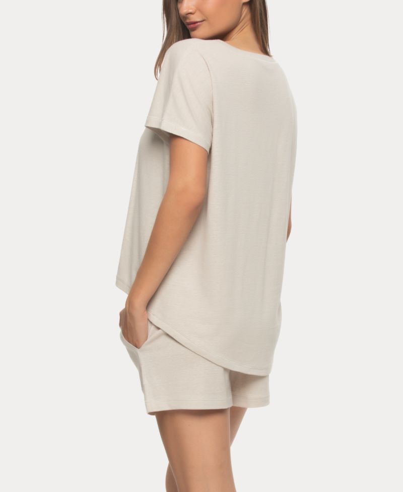 Women's Lauren Linen Jersey Pullover Top and Shorts Sleepwear