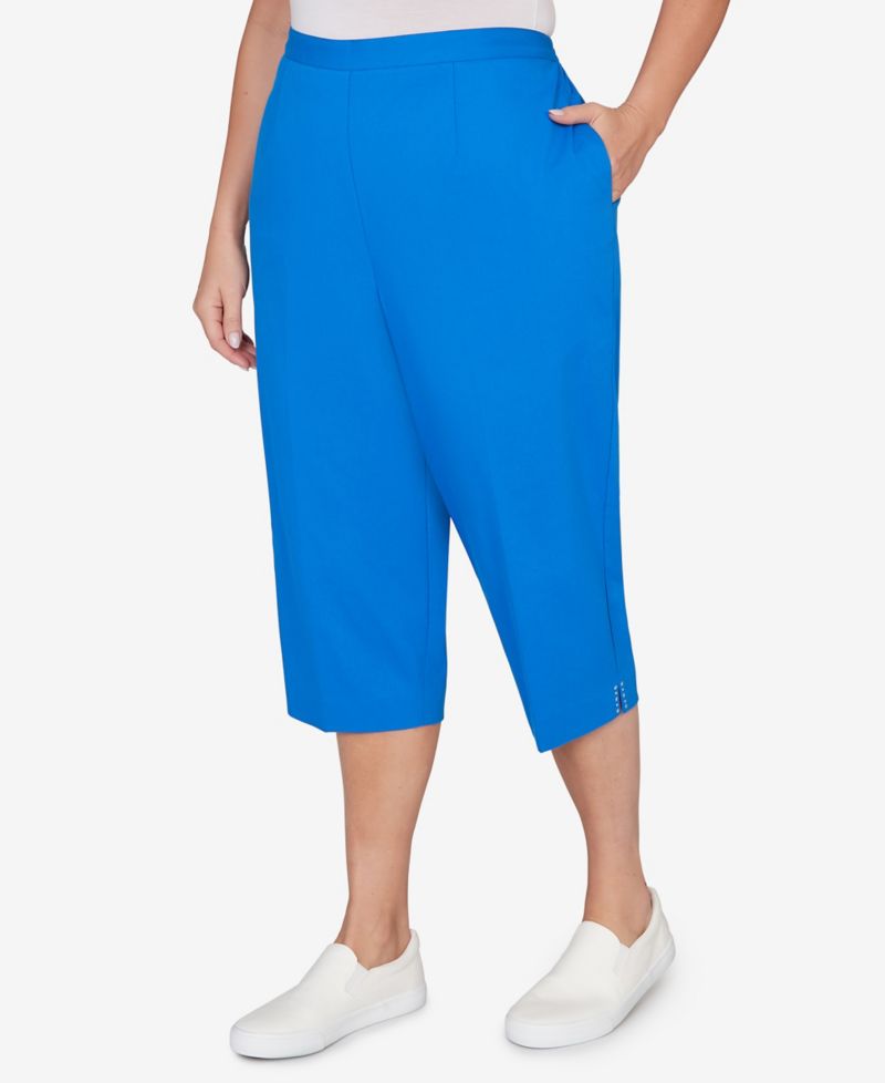 Plus Size Lady Liberty Heat Set Side Seam Pocket Capri Pants