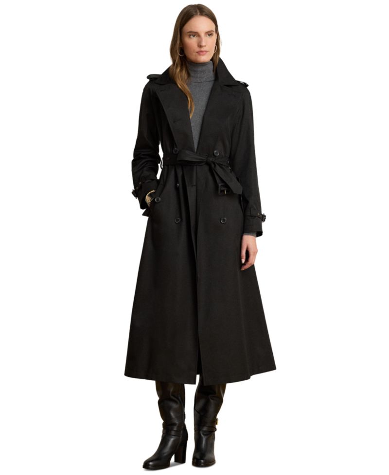 Women's Double-Breasted Maxi Trench Cotton-Blend Coat