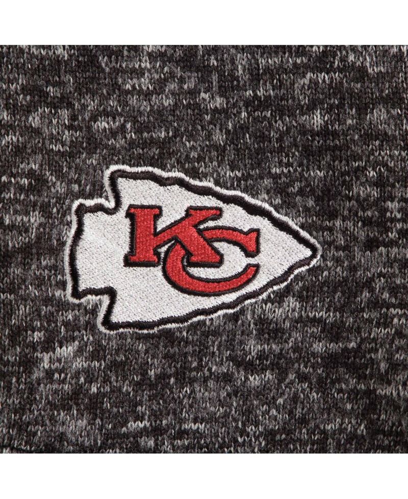 Men's Heather Black Kansas City Chiefs Fortune Quarter-Zip Pullover Jacket