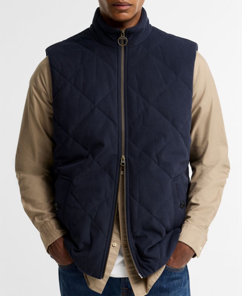 Men's Corden Quilted Tartan-Trim Vest