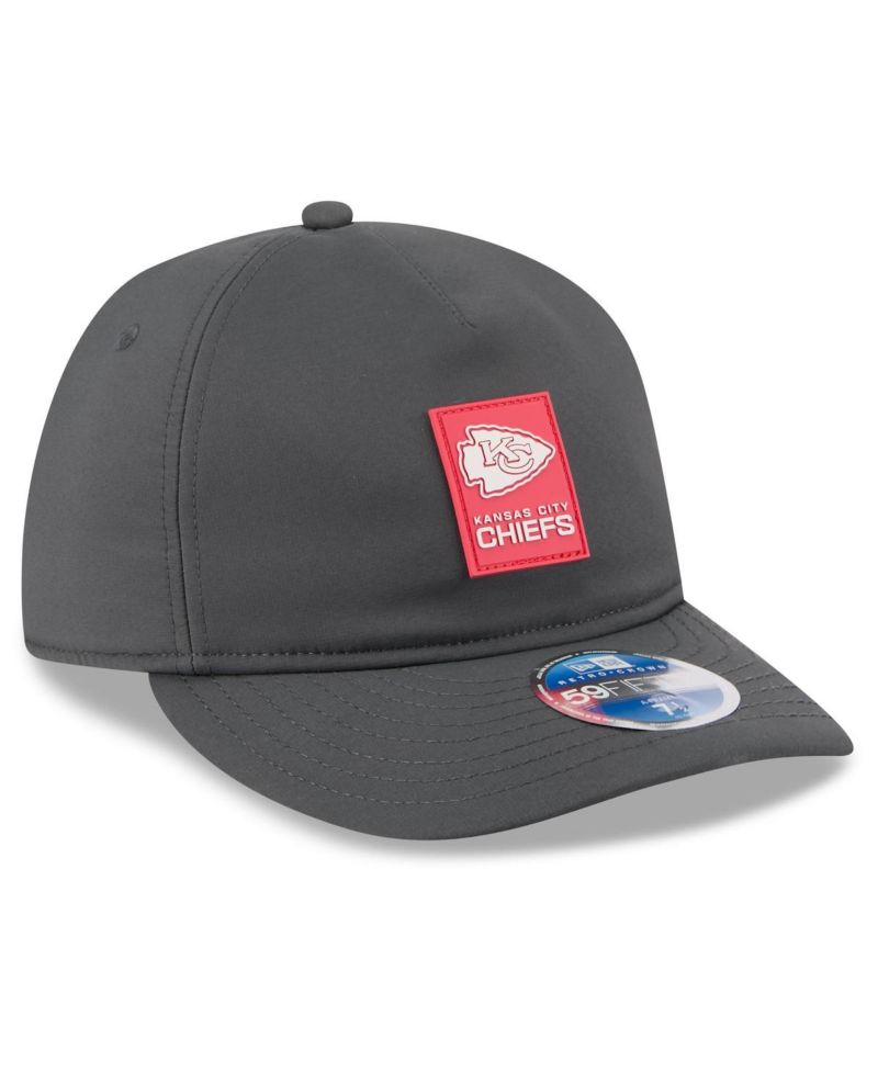 Men's Charcoal Kansas City Chiefs 2025 Sideline Cold Weather Retro Crown 59FIFTY Fitted Hat