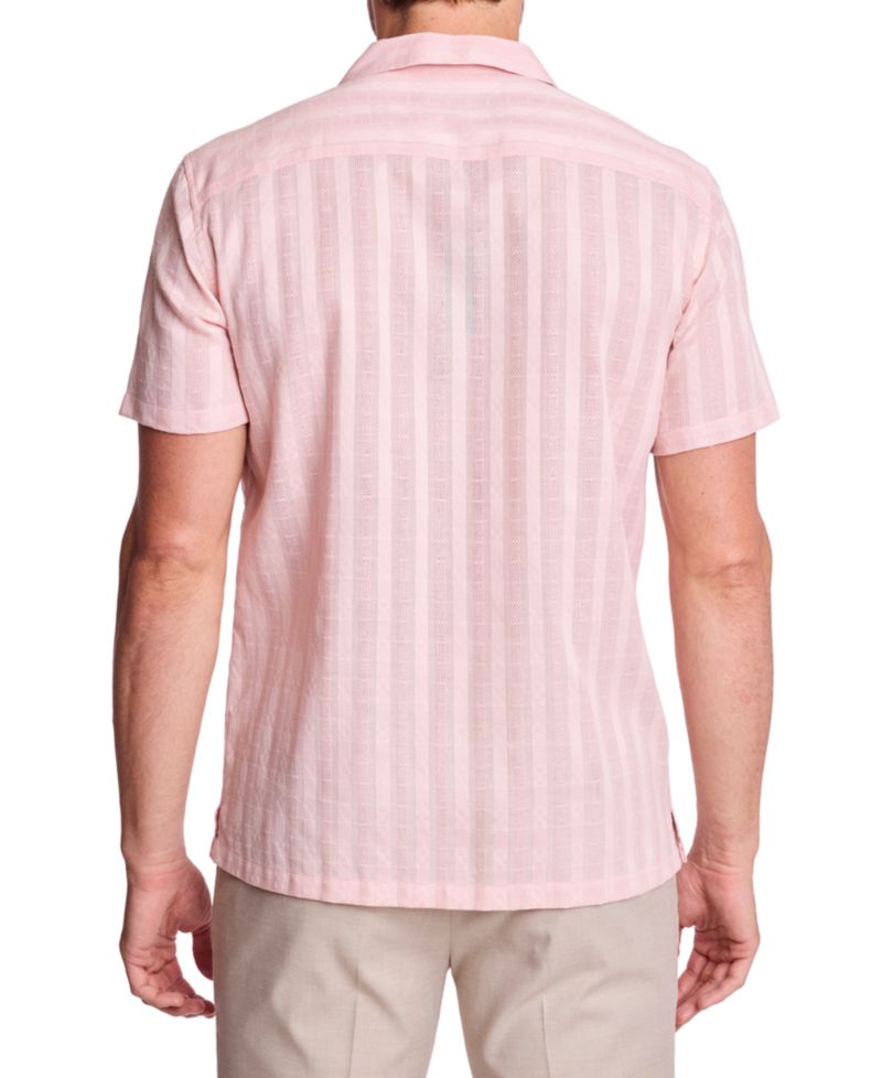 Men's Striped Camp Collar Shirt