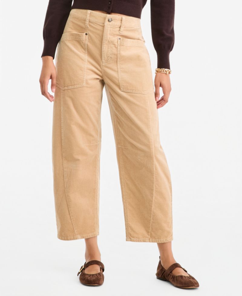 Women's High Rise Corduroy Utility Barrel Pants