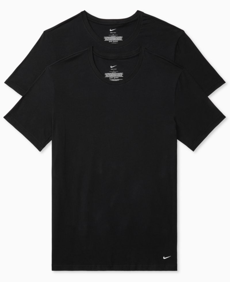 Men's Dri-FIT Essential Cotton Stretch Crewneck Undershirts, 2-Pack