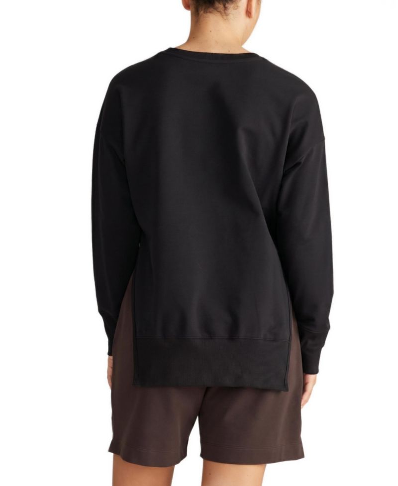 Plus Size Fiona French-Terry Crewneck Side-Slit Sweatshirt
