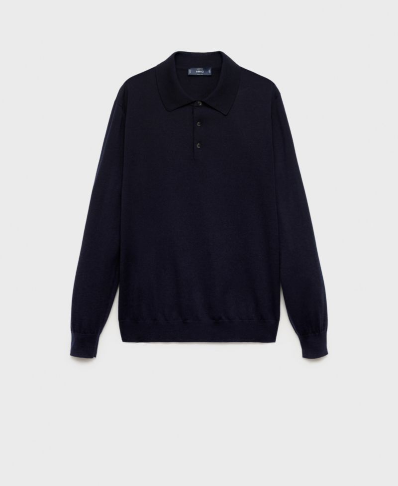 Men's Wool Knitted Polo Sweater